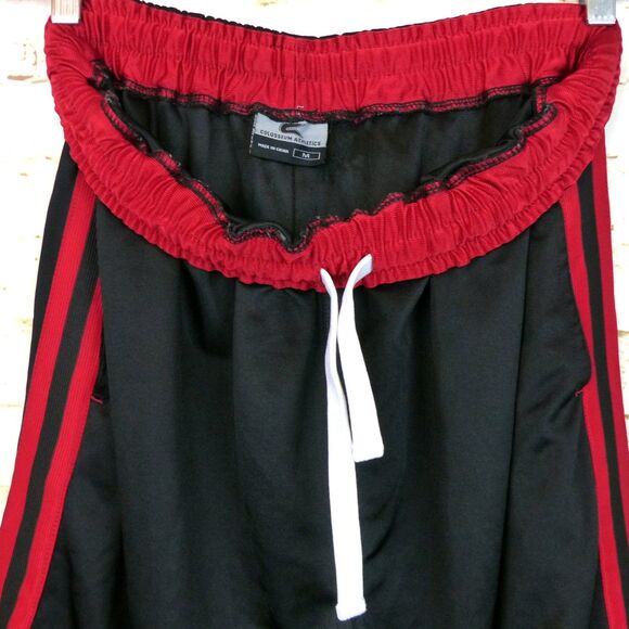 Colosseum Athletics Shorts Mens M 29x10 Black Red Striped Trim Elastic Waist Gym - Picture 7 of 9